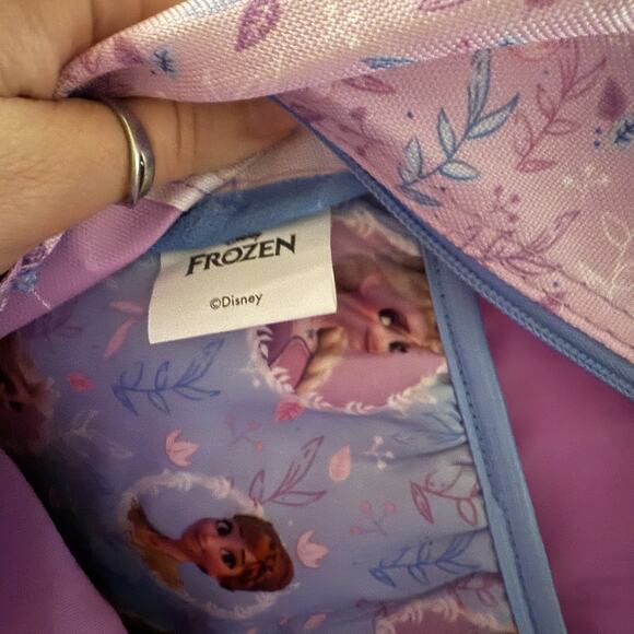 Disney Frozen Elsa Anna Backpack Girls Purple Blue Glitter School Bag 16" Pocket - Picture 8 of 8